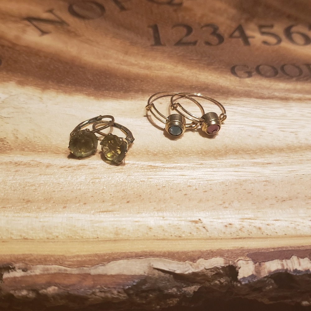 Alex and Ani earrings and rings set